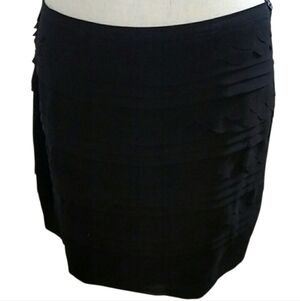 Studio M Black Mini Skirt With Scalloped Ruffle Detail Size M